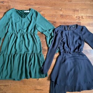 [SOLD] - Elegant Long Sleeve Dresses - blue and Green bundle